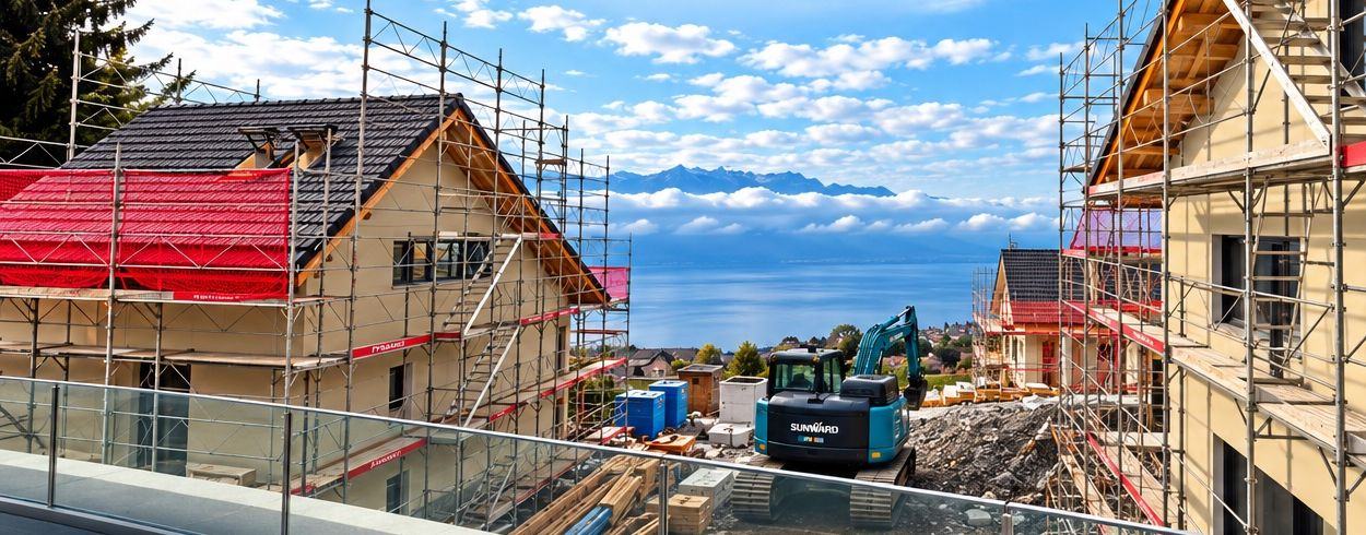 Le chantier ATLANTIS, vue sur le Léman